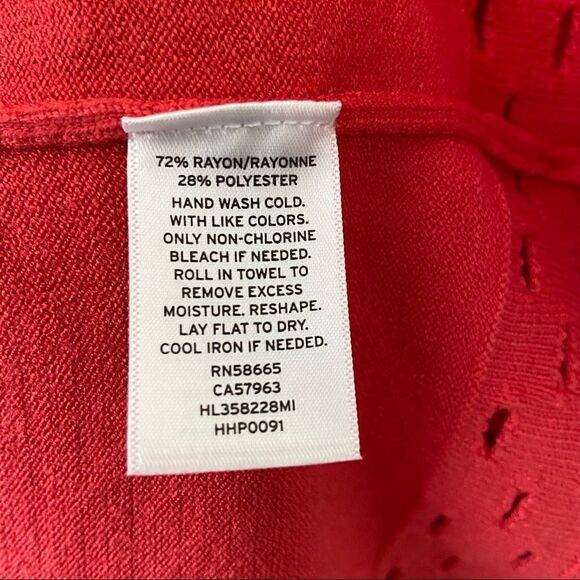 Nwt-chelsea28 (Nordstrom)Ponte Hot Coral Open Work Fit & Flare Dress - Picture 9 of 10